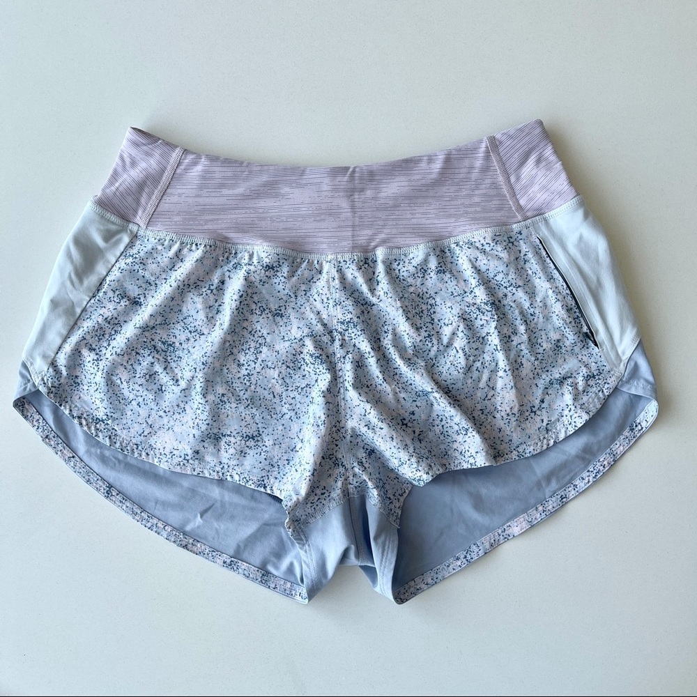 Outdoor Voices Hudson Shorts Lilac Blue Print Med